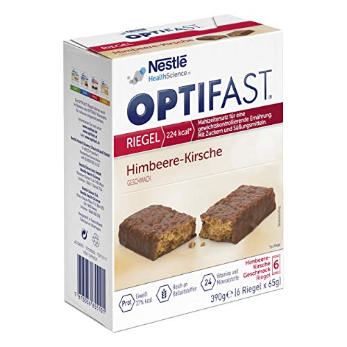 OPTIFAST Barritas Frutos Rojos - Estuche de 6 barritas de 65g cada una, sustitutivas de la comida para control de peso