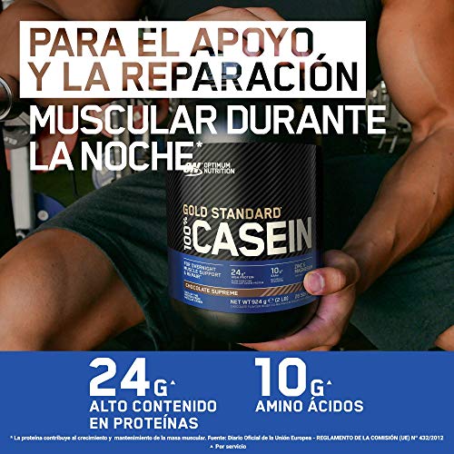 Optimum Nutrition ON Gold Standard Casein, Proteinas de Caseina en Polvo con BCAA Aminoacidos Esenciales, Zinc y Magnesio en Polvo, Chocolate, 55 Porciones, 1,82 kg, Embalaje Puede Variar