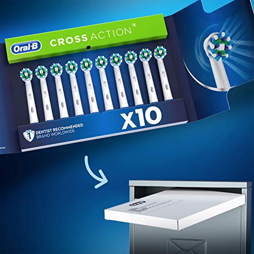 Oral-B Cabezales De Recambio Crossaction, Tamaño Del Buzón, Pack de 8+2 Unidades