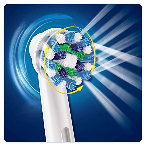 Oral-B Crossaction - Cabezal de Recambio, Set de 3 Recambios para Cepillo Eléctrico Recargable, Cabezal Redondeado con Diseño de Inspiración Profesional para Limpiar Diente por Diente, Blanco