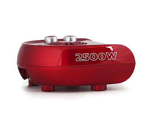 Orbegozo FH 5033 - Calefactor, termostato regulable, 2 niveles de potencia, función ventilador aire frío, calor instantáneo, indicador luminoso, asa de transporte, 2500 W, rojo