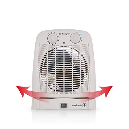 Orbegozo FH 7001 – Calefactor baño con movimiento oscilante, 2 niveles de calor y modo ventilador de aire frío. 2000 W de potencia