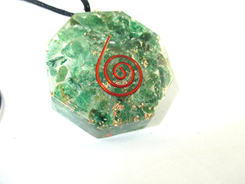 Orgón colgante – HIJET verde Mica Orgonite colgante Piezo eléctrico EMF protección ondas electromagnéticas reducción Prana vida fuerza energía Xmas a + + chokurei Bobina de cobre