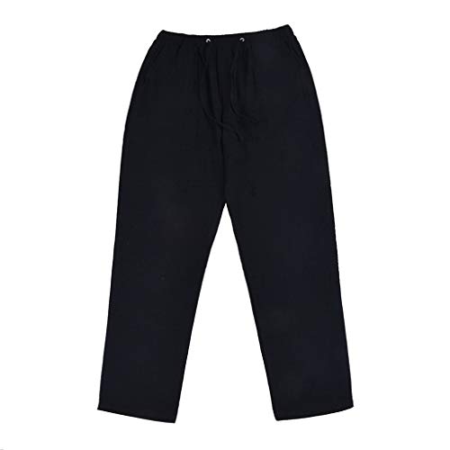 Pantalones Hombre Verano Casuales Tallas Grandes Moda Deportivos Lino Pants Color sólido Jogging Pantalon Fitness Suelto Pantalones Comodo Largos Pantalones Ropa de Hombre vpass