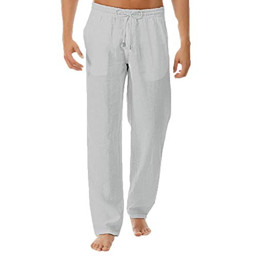 Pantalones Largos para Hombre Casuales Yoga Pantalones Deportivos Algodón de Color sólido Moda Pantalón Polainas para Danza Yoga Fitness Pantalones Casuales riou