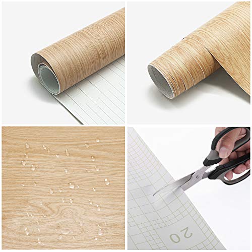 Papel Adhesivo Madera para Muebles 61x500cm, Espesar Duradero Vinilo Película Prueba de Aceite Impermeable Papel Pared para la Cocina Encimera Oficina, Type B