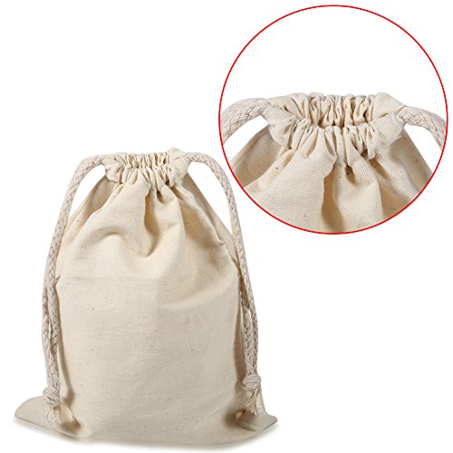 Paquete de 6 Bolsas de Algodón Con Cordón, Bolsa de Lavandería Con Cordón de Algodón Para El Hogar, Bolsa Plana Para Viajes, Uso Doméstico (22 * 28 Cm)