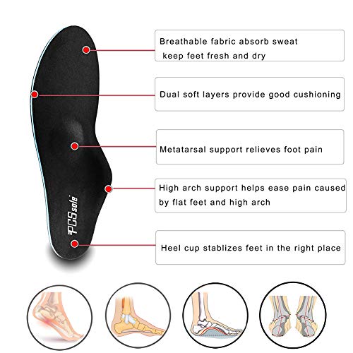 PCSsole La plantilla apoya la plantilla ortopédica funcional médica suave del pastel del alto arco, pie plano de la inserción, fascitis plantar, dolor de pie