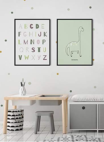 Pegatinas y Vinilos para Decoración de Pared | Puntos Círculos Imperfectos | Adhesivos decorativos Nórdico Infantil | 75uds | Verdes