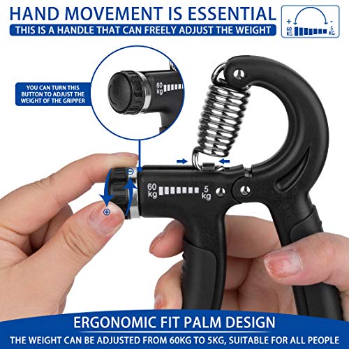 peinat 2 Piezas Fortalecedores de Mano Hand Grips Strengthener 5-60KG Ajustables Fortalecedor de Agarre para Entrenamiento Antebrazo Muñeca Pacientes con Lesiones Musculares y Oficinista