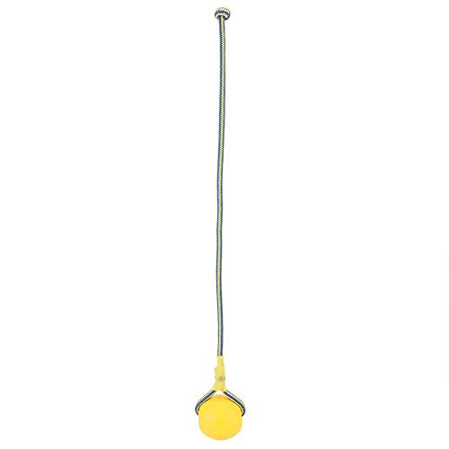 Pelota de Cuerda para Mascotas, 6 cm EVA portátil Adiestramiento de Perro Mascota Masticar Juguetes interactivos Resistentes a mordeduras Cuerda portadora Bola de Goma Indestructible(Amarillo)