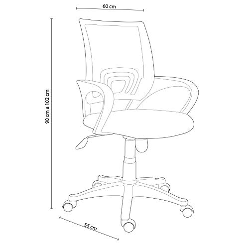 Phase, Silla de Oficina, Silla de Escritorio o Despacho, Acabado en Violeta, Medidas: 60 cm (Ancho) x 60 cm (Fondo) x 90-102 cm (Alto)