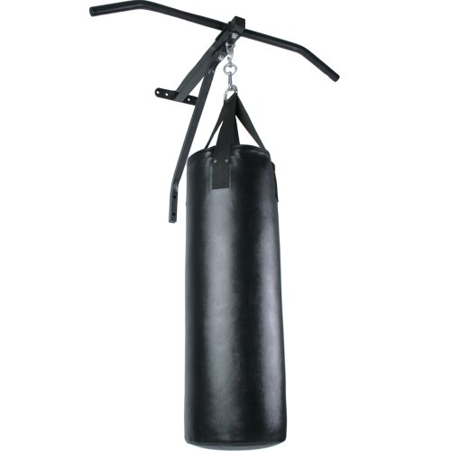 Physionics Saco de Boxeo con Barra de Tracción - Saco: (ØxH) 28x83cm / 19kg de Peso, Barra: de Acero / 83 cm de Ancho - Pull Up Bar, Barra de Tracción, para Dominadas, Musculación