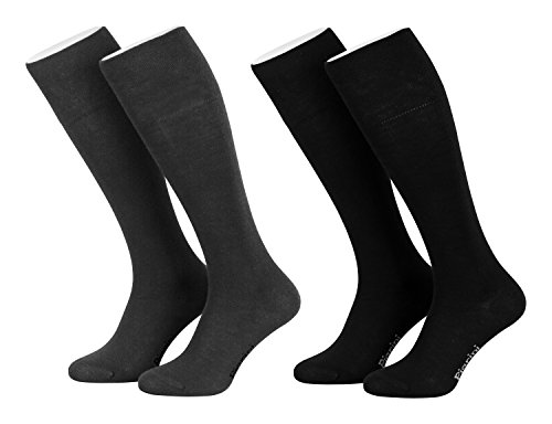 Piarini® - 4 pares de calcetines de ejecutivo largos - Negro / antracita - 47-50