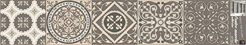 Plage Stairs Vinilos para Escaleras-Azulejos Antiguos, Beige, 100x0.1x19 cm, 3 Unidades