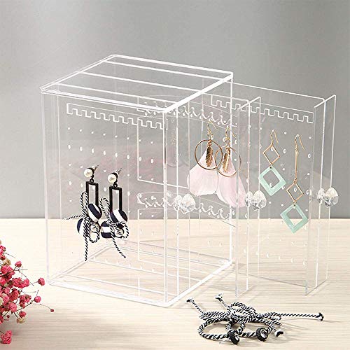 Plegable Acrílico Soporte de la Joyería, Sostenedor Del Pendiente - 3 Drawers, Caja de Pendientes 216 Agujeros Caja de Almacenamiento de Joyería de Acrilico Transparente Caja Organizador de Joyas