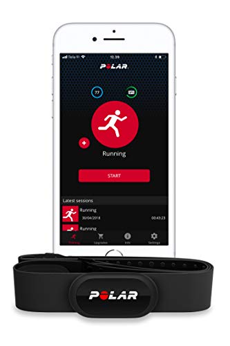 Polar H10 Sensor de frecuencia cardíaca - ANT+, Bluetooth, ECG resistente al agua con banda elastica pectoral - Negro Talla M/XXL