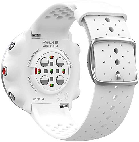 Polar Vantage M -Reloj con GPS y Frecuencia Cardíaca - Multideporte y programas de running - Resistente al agua, ligero - Blanco Talla M/L