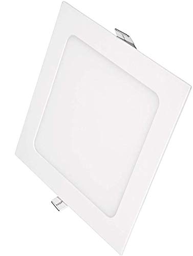 POPP®- Pack x2 Downlight LED Extraplano Cuadrado Blanco,chip OSRAM Iluminacion LED Plafón de Techo (6000K, 18W)