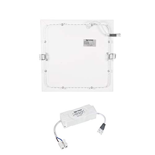 POPP®- Pack x2 Downlight LED Extraplano Cuadrado Blanco,chip OSRAM Iluminacion LED Plafón de Techo (6000K, 18W)