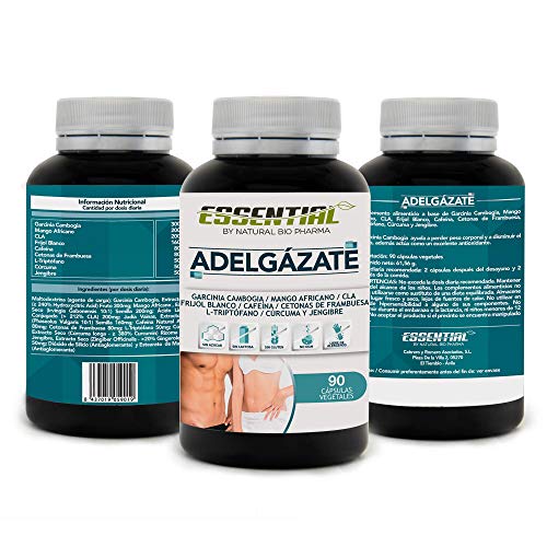 Potente Adelgazante, Quemagrasas y Reductor del Apetito | Acción adelgazante 3 en 1 100% eficaz | Estimulante del Metabolismo | Pierde peso rápida y naturalmente | 90 Cápsulas.