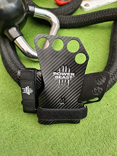 POWER BEAST Calleras para Crossfit | Grips Pro, Guantes Sin Dedos, 4 H, Cuatro Agujeros | Pesas, Gimnasio, Fitness, Calistenia, Musculación, Halterofilia, Dominadas | Protector de Manos. Unisex. (M)