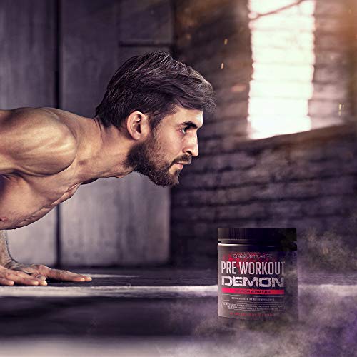 Pre Workout Demon (Sabor Frutas del Bosque) - Suplemento Potente pre-Entreno con Creatina, Cafeína, Beta-Alanina y Glutamina (Envase de 320 Gramos - 40 Porciones)