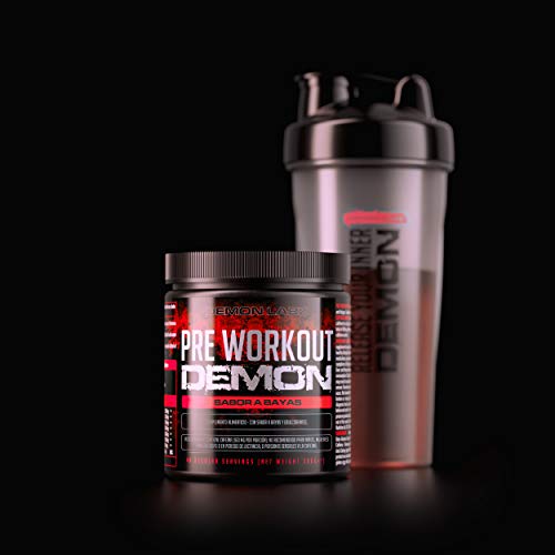 Pre Workout Demon (Sabor Frutas del Bosque) - Suplemento Potente pre-Entreno con Creatina, Cafeína, Beta-Alanina y Glutamina (Envase de 320 Gramos - 40 Porciones)