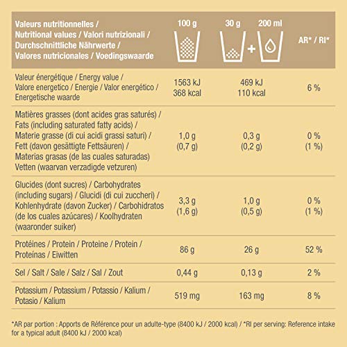 Proteína Whey en Polvo - Suero de leche - Para Entrenar, el Crecimiento Muscular, el Rendimiento, la Recuperación - Sabor a Vainilla - 26 g de proteína por porción - Nutrimea - Fabricado en Francia