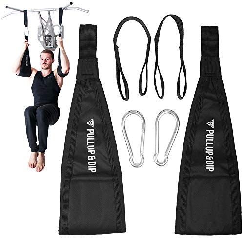 PULLUP & DIP Correas Abdominales, Ab Straps para Entrenamiento Abdominal, Gancho para Abdominales Colgadas para Barra de Dominadas, Set de 2 Mosquetones con Correas Colchadas para Eslingas Abdominales