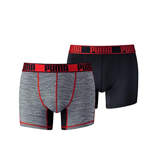 Puma 671018001-Ropa Interior de Deporte Hombre Rojo (Black/Red 232) Large (Tallas De Fabricante: 030)