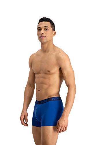 Puma Basic - Boxer para hombre, color Azul / Azul marino, talla Large, paquete de 2