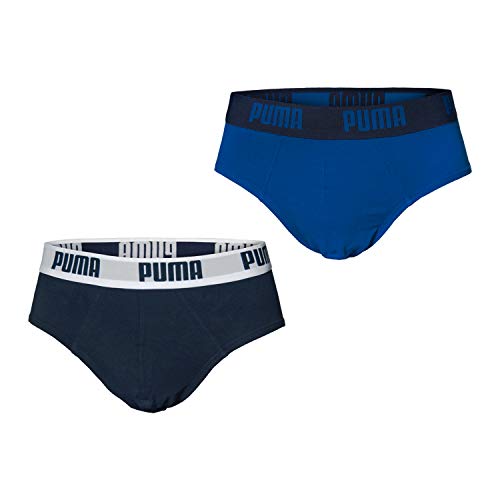 Puma Basic Brief 2P - Calzoncillos para hombre, color azul, talla L