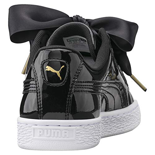 PUMA Basket Heart Patent Wn'S, Zapatillas Mujer, Negro Black Black, 39 EU