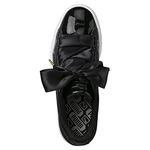 PUMA Basket Heart Patent Wn'S, Zapatillas Mujer, Negro Black Black, 39 EU