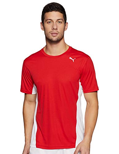 Puma Cross The Line tee Camiseta, Hombre, Red White, XL