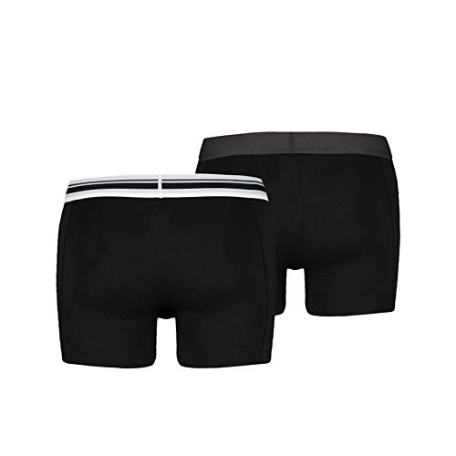 Puma Placed Logo - Pack de 2 bóxers para hombre, color negro, talla S