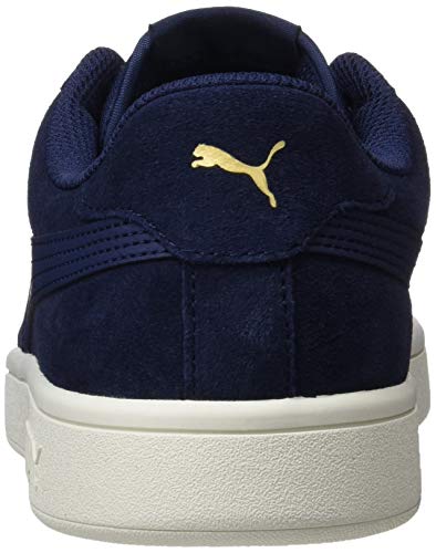 PUMA Smash v2, Zapatillas Unisex Adulto, Azul (Peacoat-Gold-Whisper White), 38.5 EU