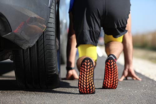 Rainbow Socks - Hombre Mujer Calcetines Antideslizantes de Deporte - 2 Pares - Negro Azul - Talla 44-46