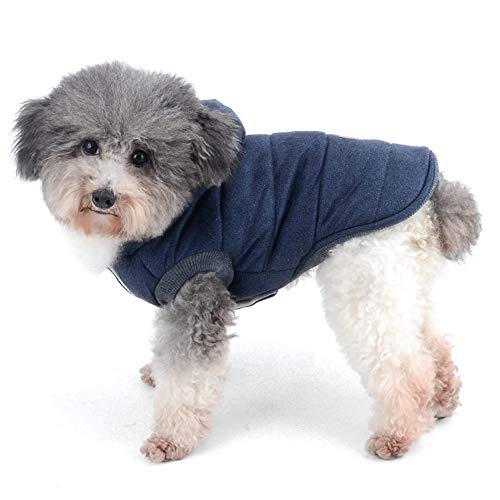 Ranphy Chaquetas de forro polar de algodón para perros pequeños, con capucha para cachorro, gato, abrigo de invierno de 2 patas trajes con capucha, chaleco suave, ropa para chihuahua, caniche