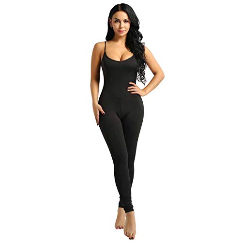 ranrann Mono de Danza Ballet para Mujer Elástico Jumpsuit Leotardo de Gimnasia Rítmica Suave Maillot de Danza Clásica Ropa Deporte Baile Fitness Yoga Negro Small