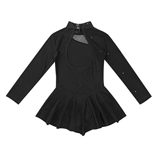 ranrann Vestido de Ballet Niña Maillot de Danza Ballet para Niña Tutú Vestido de Patinaje Artístico Disfraz de Bailarina Leotardo de Gimnasia Rítmica Body de Yoga Baile Negro 12 años