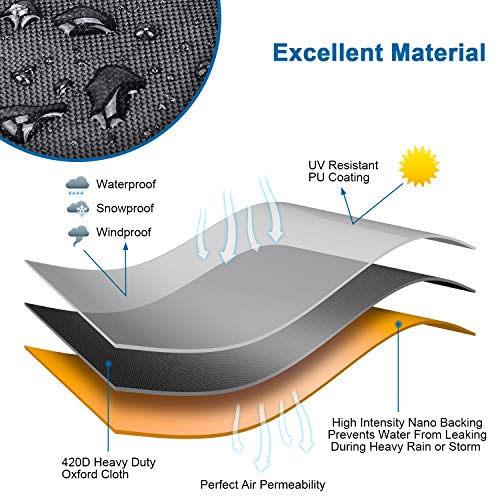 RATEL Protectora para Muebles de jardín, Funda para Muebles de Jardín Exterior Impermeable a Prueba de Viento Paño Oxford 420D Cubierta de Mesa Patio para Muebles Grandes(180X120X74cm)