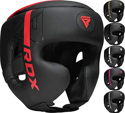 RDX Cascos Boxeo Helmet MMA para Entrenamiento y Muay Thai, Maya Hide Cuero Kara Head Guard, Ideal para Grappling, Sparring, Artes Marciales Kickboxing, Karate, BJJ, Taekwondo