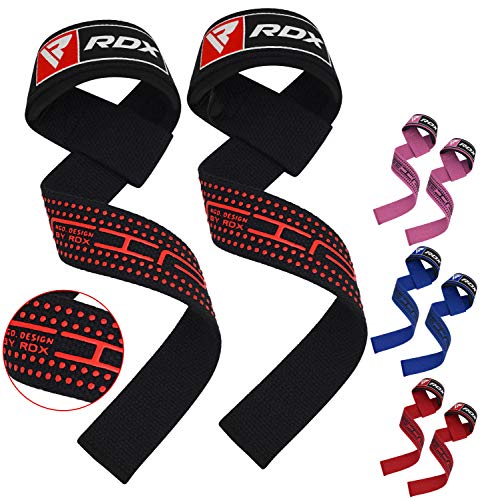 RDX Correas Gimnasio Pesas Levantamiento Muñequeras Musculación Sujeción de Gel Deportivas Elevación Gym Straps Peso Fitness Entrenamiento Halterofília Culturismo