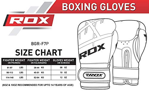 RDX Guantes de Boxeo Mujer para Entrenamiento y Muay Thai | Maya Hide Cuero Mitones para Kick Boxing, Sparring | Boxing Gloves para Combate Training, Saco Boxeo