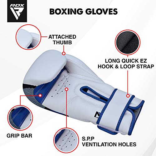 RDX Guantes de Boxeo para Entrenamiento y Muay Thai | Maya Hide Cuero Mitones para Kick Boxing, Sparring | Boxing Gloves para Combate Training, Saco Boxeo