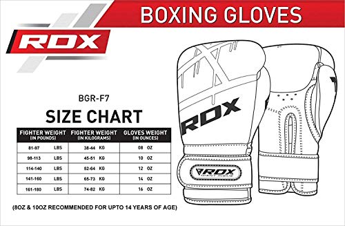 RDX Guantes de Boxeo para Entrenamiento y Muay Thai | Maya Hide Cuero Mitones para Kick Boxing, Sparring | Boxing Gloves para Combate Training, Saco Boxeo