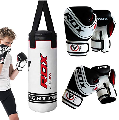 RDX Relleno Saco de Boxeo Niños MMA Muay Thai Kick Boxing Artes Marciales con Guantes Entrenamiento Junior Punching Bag