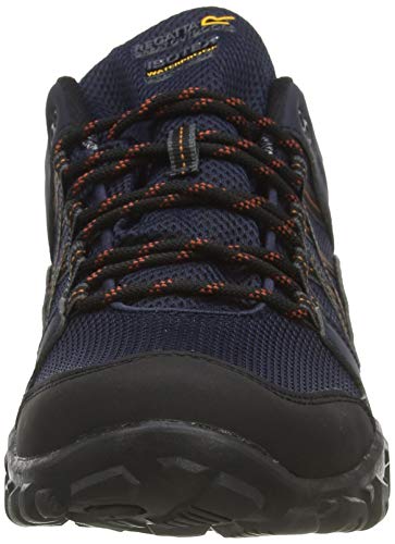 Regatta edgepoint III' Waterproof Walking Shoes, Zapatillas de Senderismo Hombre, Azul (Navy/Burnt Umbre Qfd), 43 EU